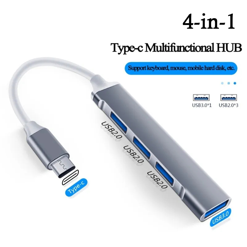 4-in-1 USB C HUB 3.0 ประเภท C  - Laptop Accessories Price บทวิจารณ์และราคา