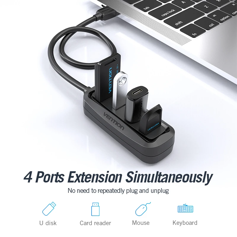 Vention ฮับ2.0 USB 4พอร์ตพร้อม - Laptop Accessories Price บทวิจารณ์และราคา